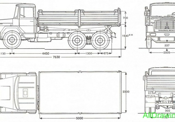 Magirus-Deutz 232 (1972) чертежи (рисунки) грузовика
